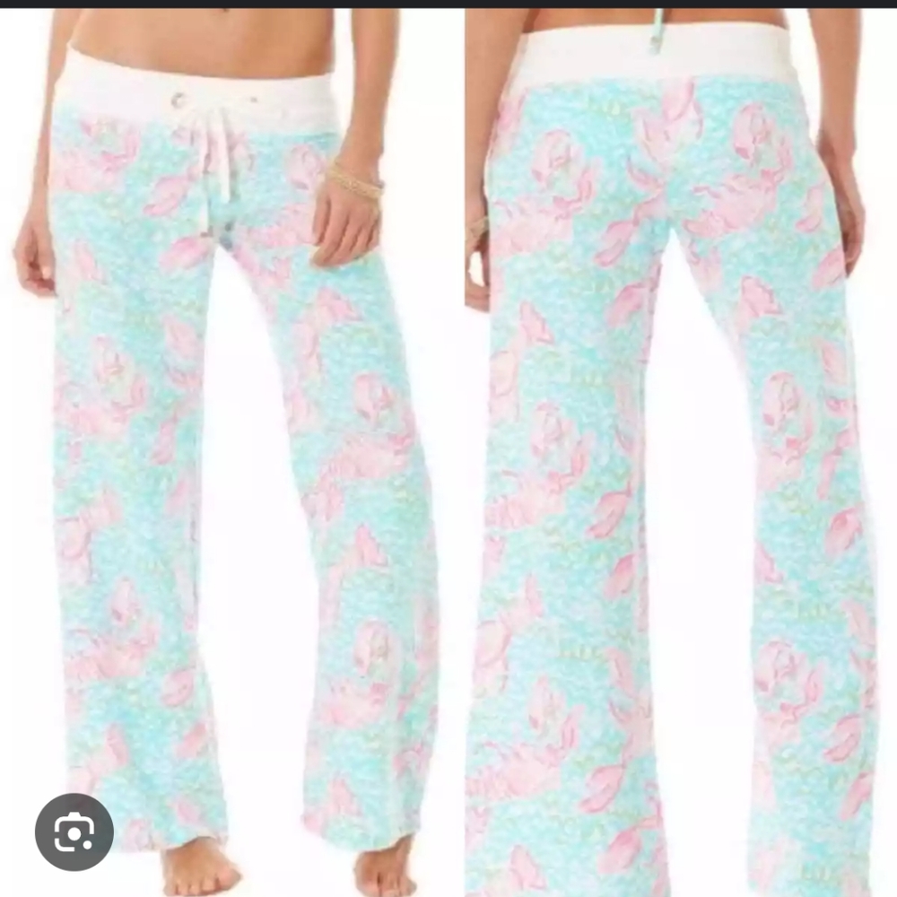 NWT Lilly Pulitzer Spa Blue Lobstah Beach Pants XL 🦞🦀🦞🦀🦞